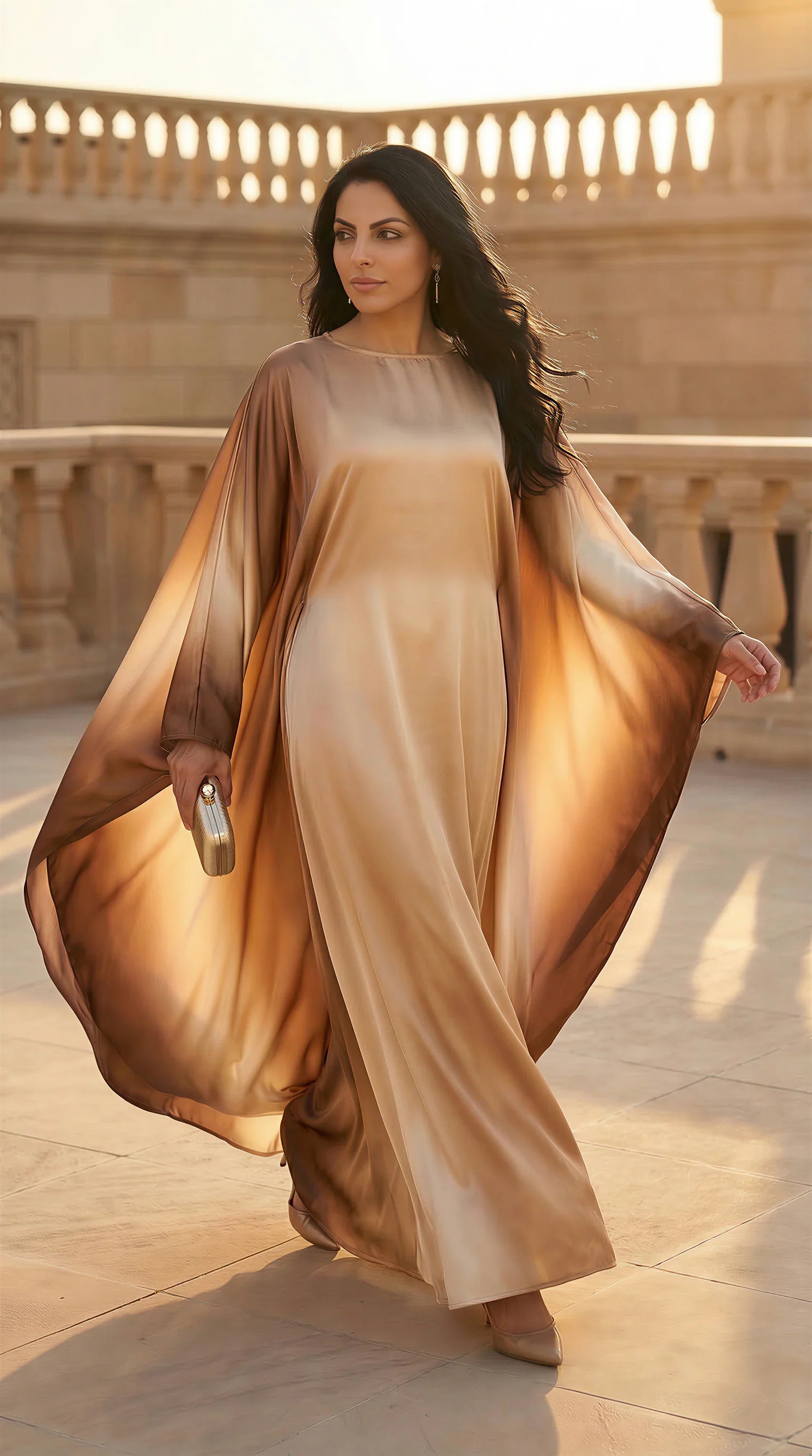 GALA-LUXE™ Ombre Butterfly Abaya