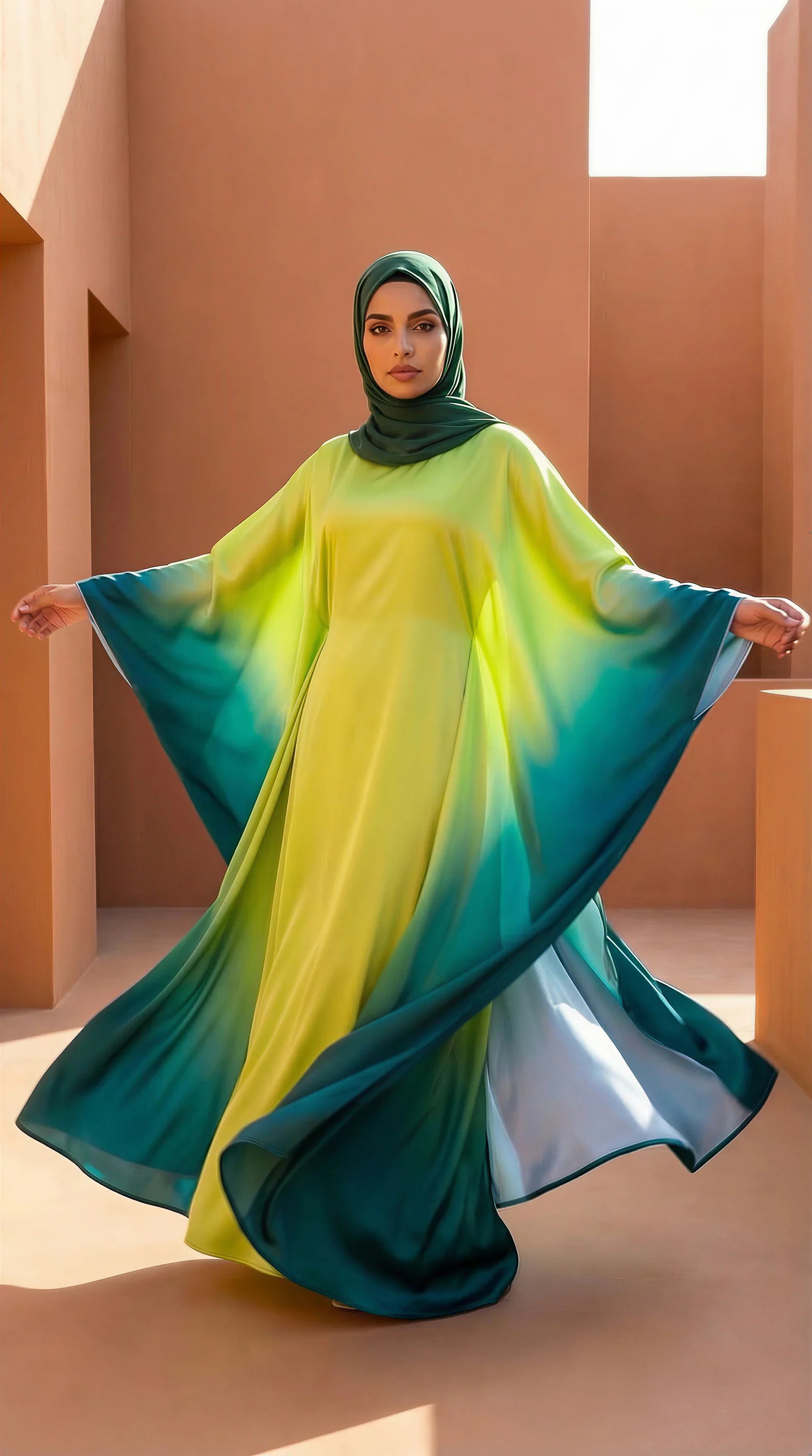 GALA-LUXE™ Ombre Butterfly Abaya