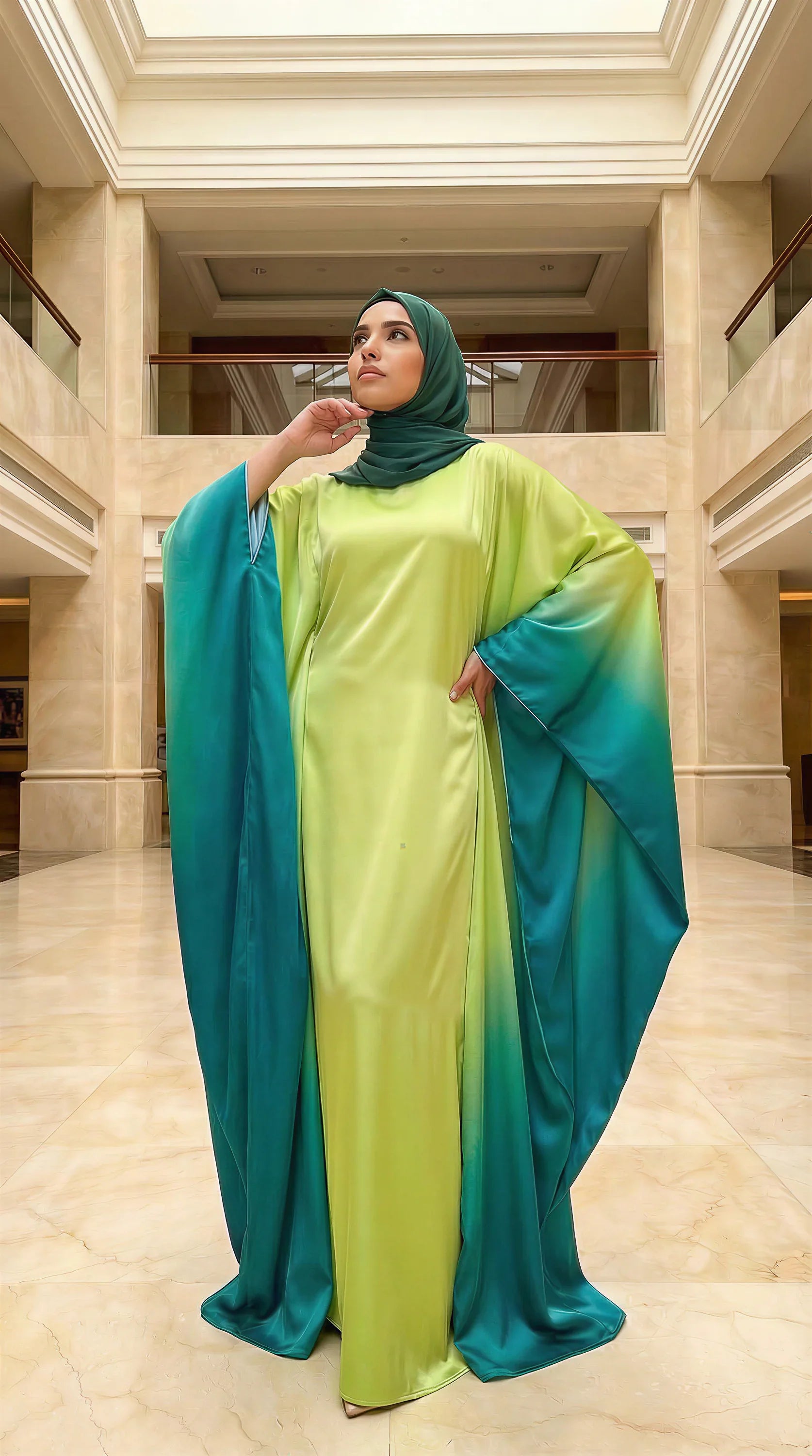 GALA-LUXE™ Ombre Butterfly Abaya